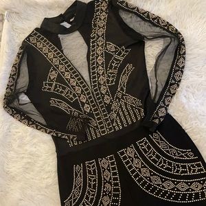 Black and gold mush jumpsuit